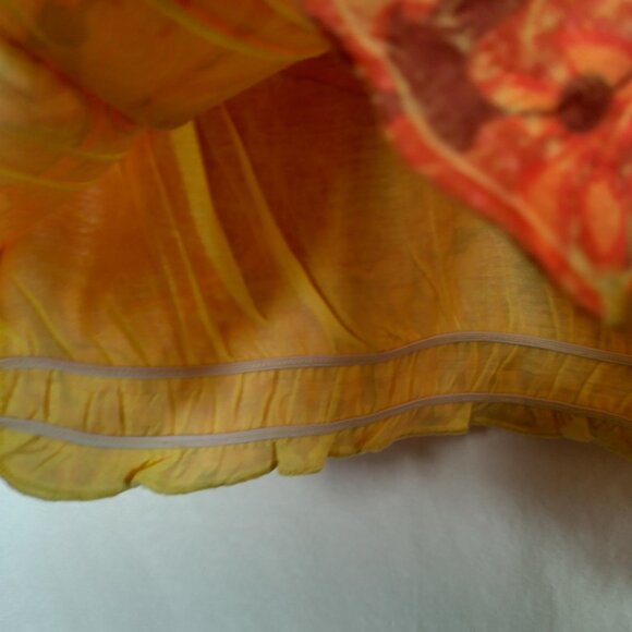 Loop 18 Shirt 9/11 Orange Yellow Graphic Geometric Print Studded Vintage Y2K - Picture 11 of 13